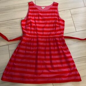Garnet Hill Red Striped Sleeveless Dress Size XL